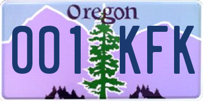 OR license plate 001KFK