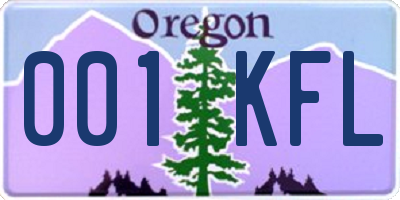OR license plate 001KFL