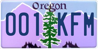 OR license plate 001KFM