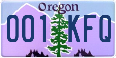 OR license plate 001KFQ