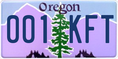 OR license plate 001KFT