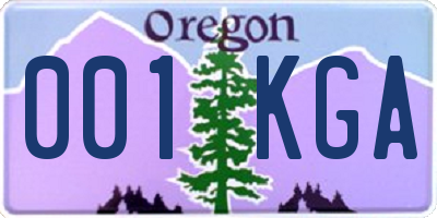 OR license plate 001KGA
