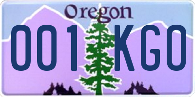OR license plate 001KGO