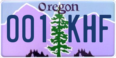 OR license plate 001KHF