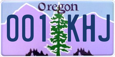 OR license plate 001KHJ