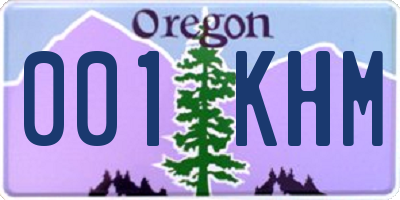 OR license plate 001KHM