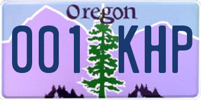 OR license plate 001KHP