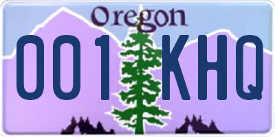 OR license plate 001KHQ