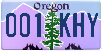 OR license plate 001KHY