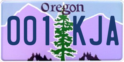 OR license plate 001KJA