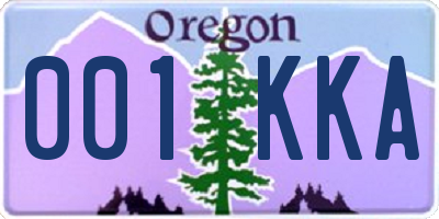 OR license plate 001KKA
