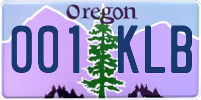 OR license plate 001KLB