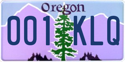 OR license plate 001KLQ