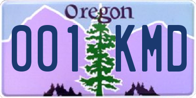 OR license plate 001KMD