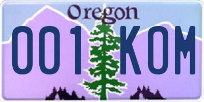 OR license plate 001KOM