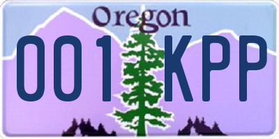 OR license plate 001KPP