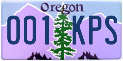 OR license plate 001KPS