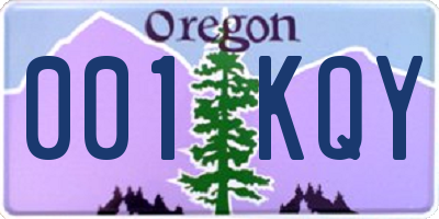 OR license plate 001KQY