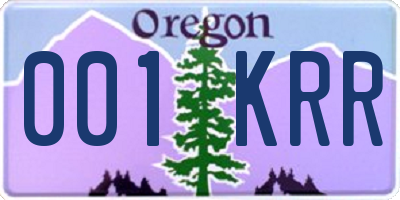 OR license plate 001KRR