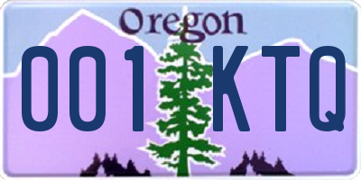 OR license plate 001KTQ