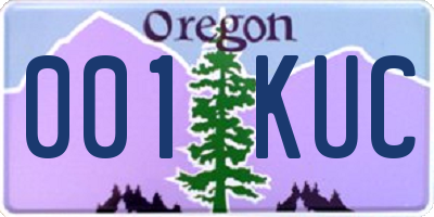 OR license plate 001KUC