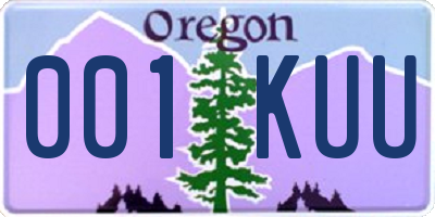OR license plate 001KUU