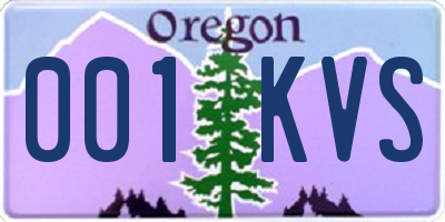OR license plate 001KVS
