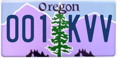 OR license plate 001KVV