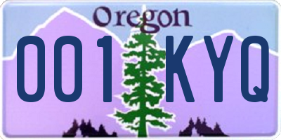 OR license plate 001KYQ
