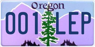 OR license plate 001LEP