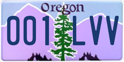 OR license plate 001LVV
