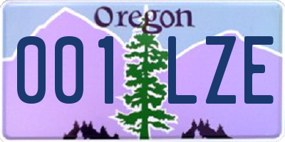 OR license plate 001LZE