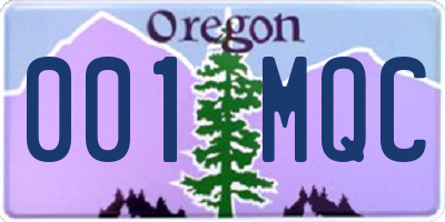 OR license plate 001MQC