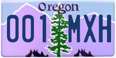 OR license plate 001MXH