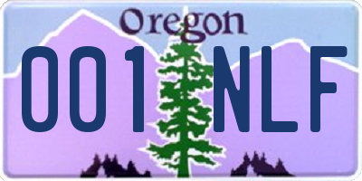 OR license plate 001NLF