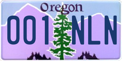 OR license plate 001NLN