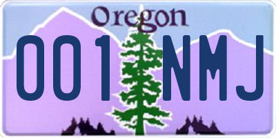 OR license plate 001NMJ