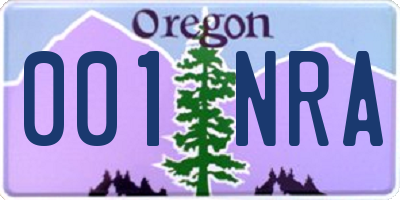 OR license plate 001NRA