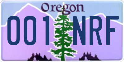 OR license plate 001NRF