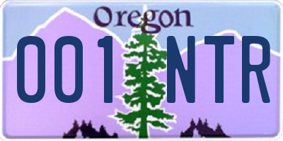OR license plate 001NTR