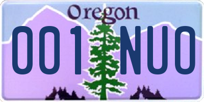OR license plate 001NUO