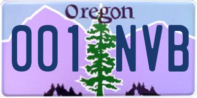 OR license plate 001NVB