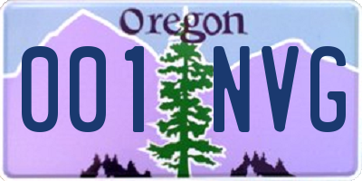 OR license plate 001NVG