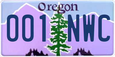 OR license plate 001NWC