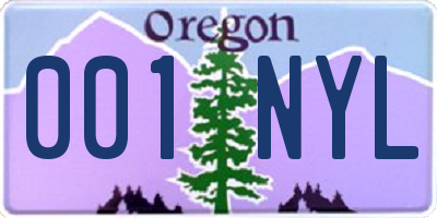 OR license plate 001NYL