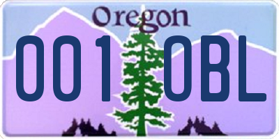 OR license plate 001OBL