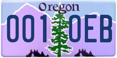OR license plate 001OEB