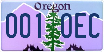 OR license plate 001OEC