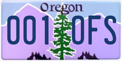 OR license plate 001OFS
