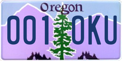 OR license plate 001OKU